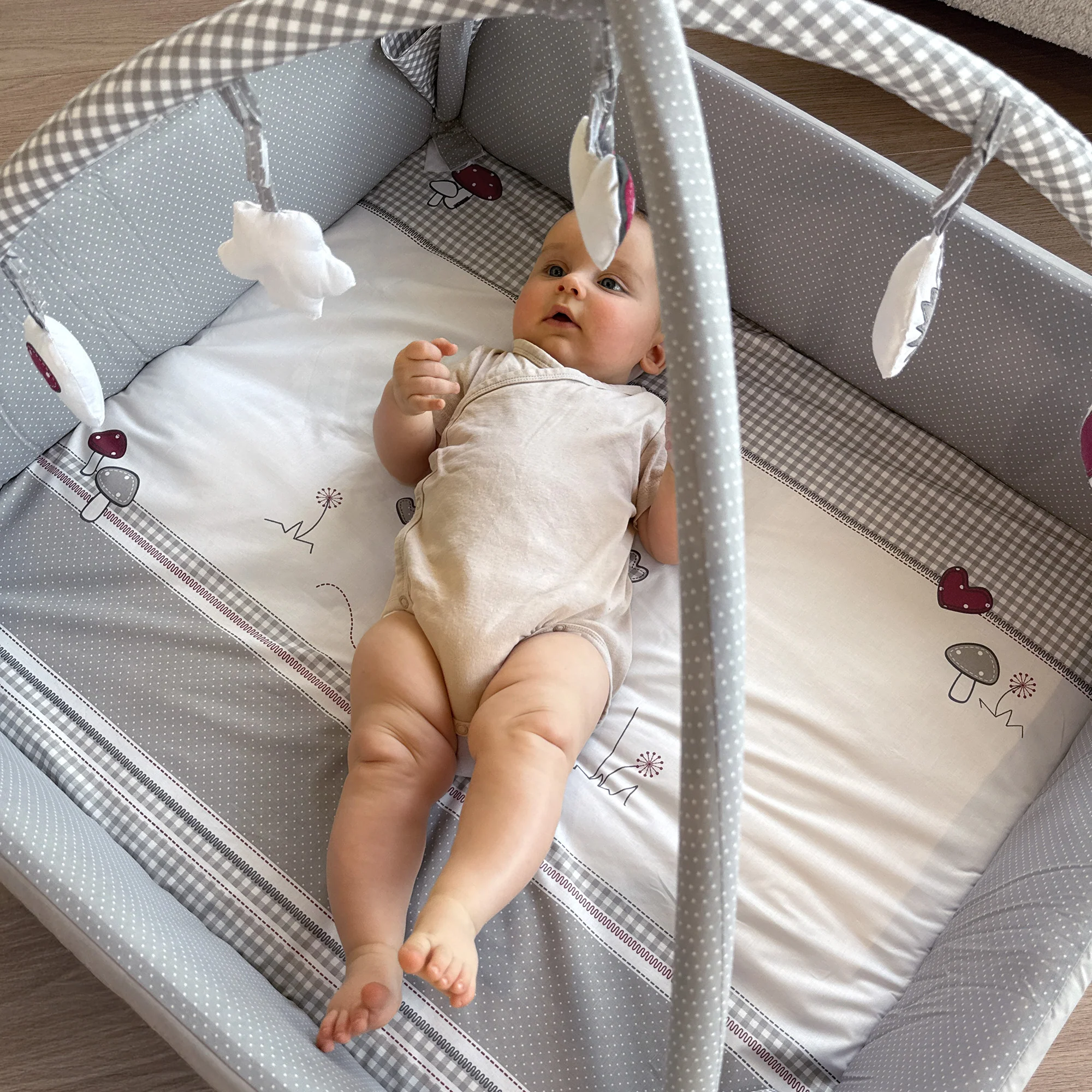 Babynest 'Adam & Eule', 4in1, Wickelauflage, Spieldecke, Activity Center & Laufgittereinlage - Image 5