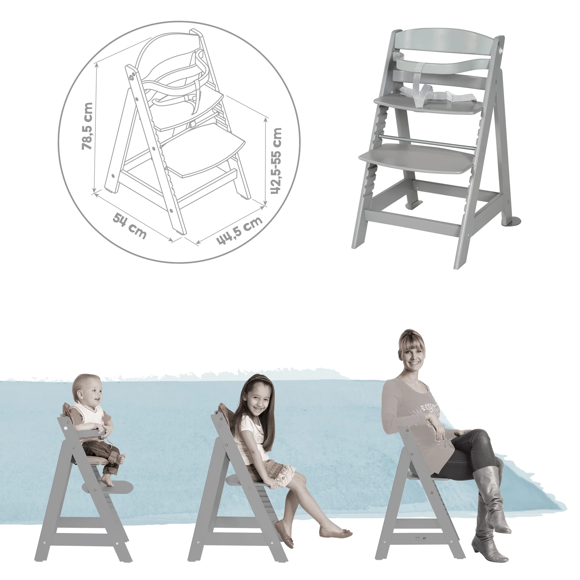 Hochstuhl Set 2in1 'Born Up' - Treppenhochstuhl 'Sit Up' + Aufsatz 'miffy® - Taupe - Image 8