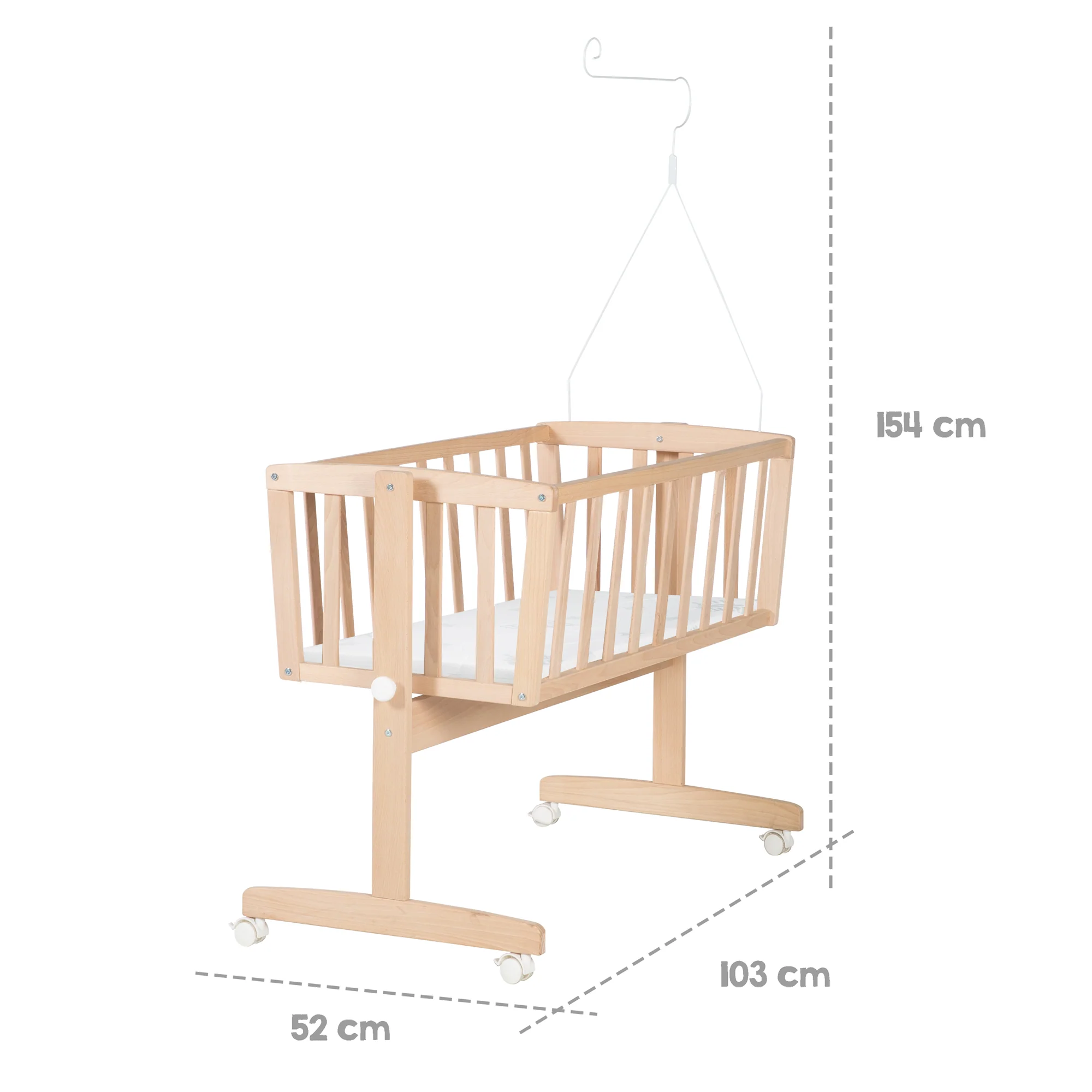 Komplettwiegenset 'Sternenzauber grau' 40x90 - Bio-Buche natur - Inkl. Ausstattung - Image 3