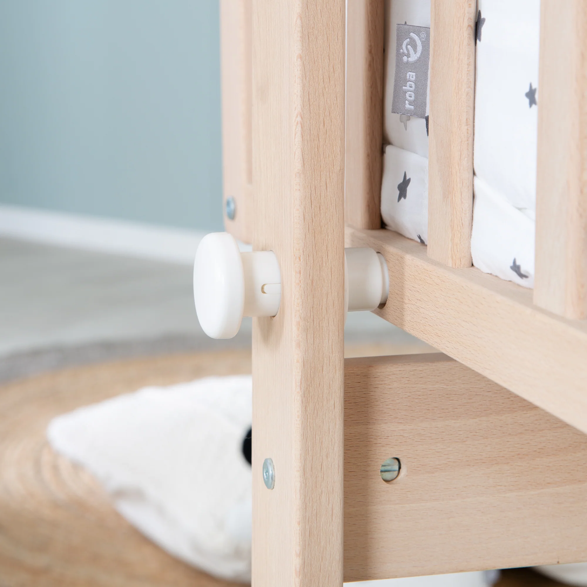 Komplettwiegenset 'Sternenzauber grau' 40x90 - Bio-Buche natur - Inkl. Ausstattung - Image 4