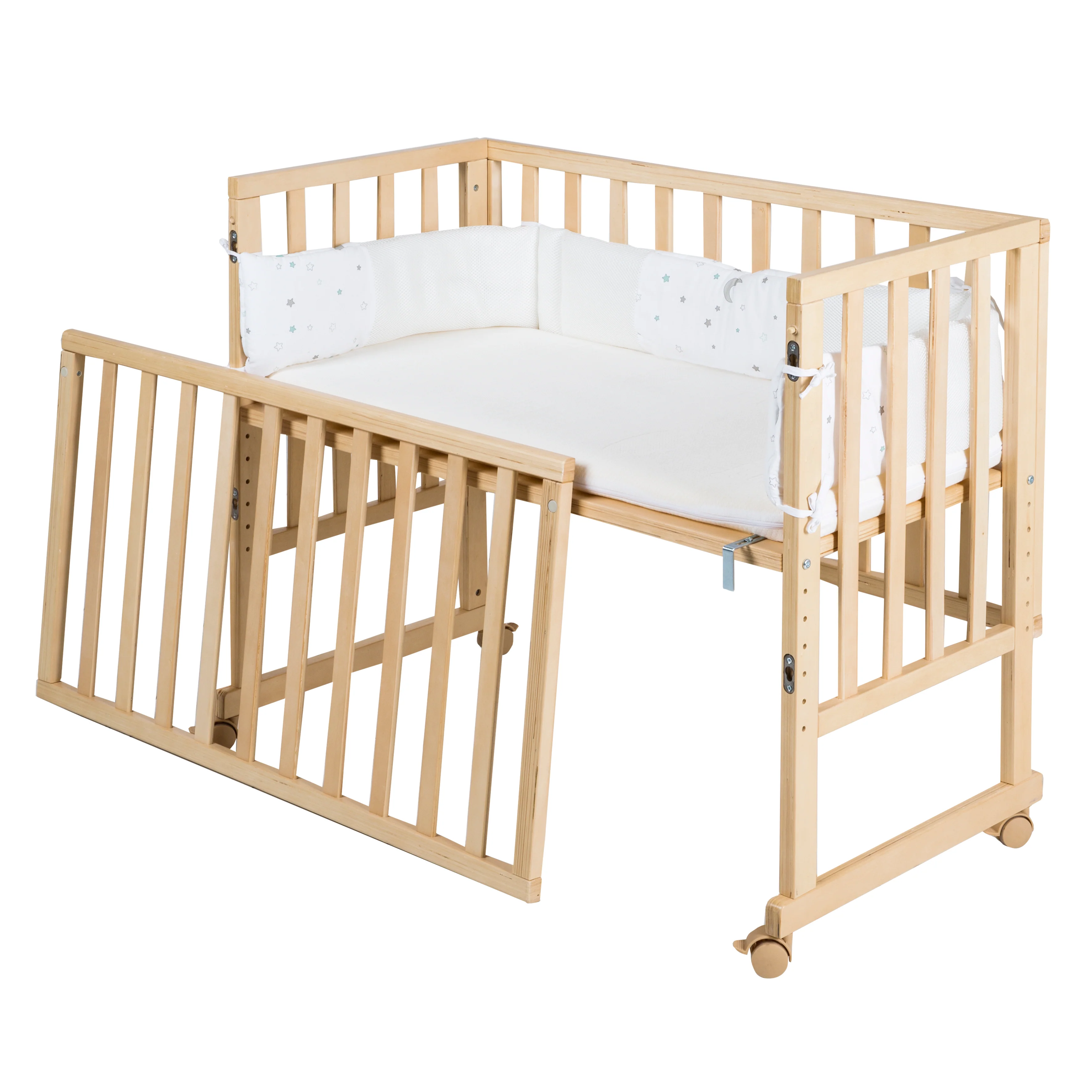 Stubenbett 'safe asleep®' 3 in 1, 'Sternenzauber', Beistellbett, Babybett & Bank, natur, inkl. Zubehör - Image 8