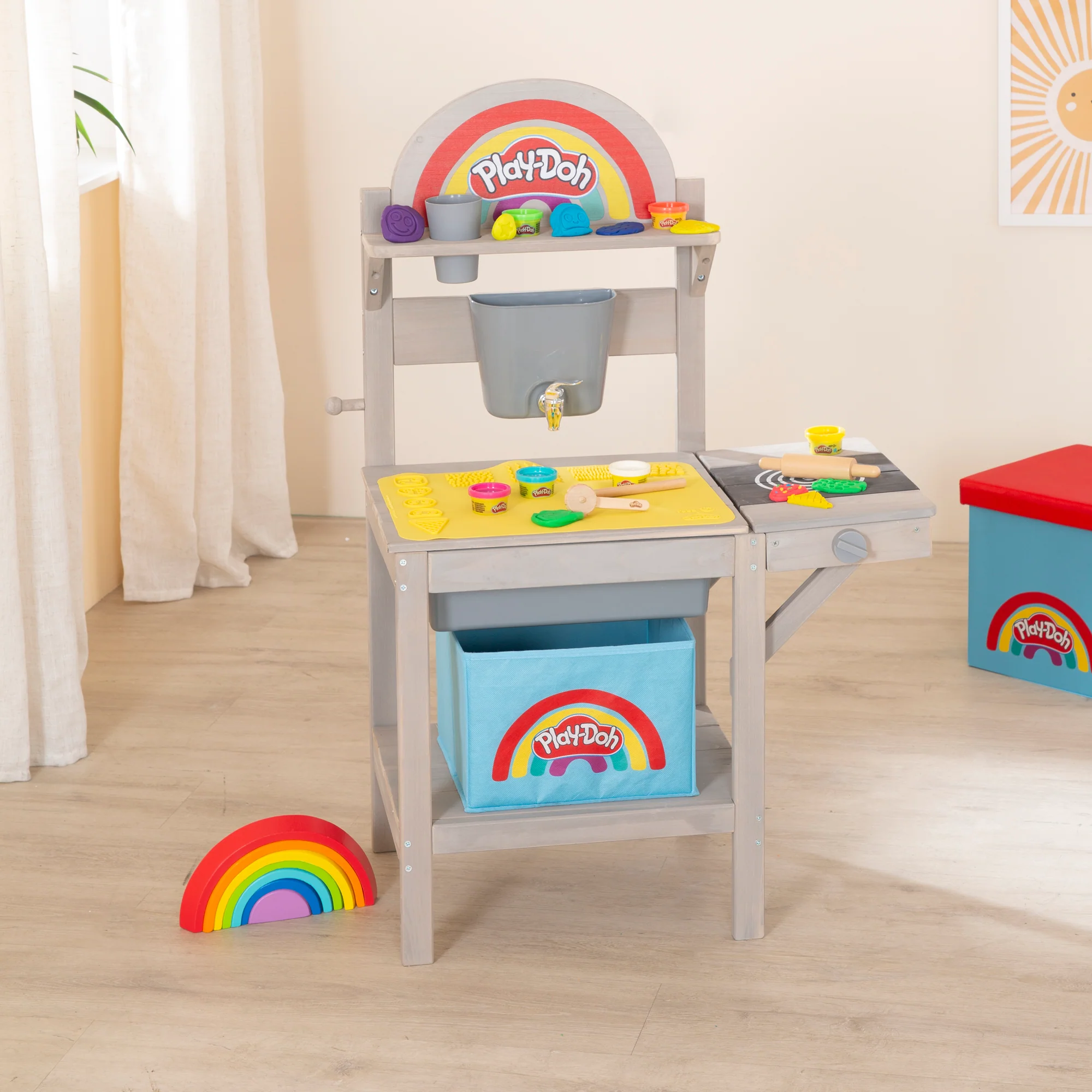 roba x Play-Doh Spielset mit 3D-Kreativmatte, Holzwerkzeugen, Knetdosen - Image 5
