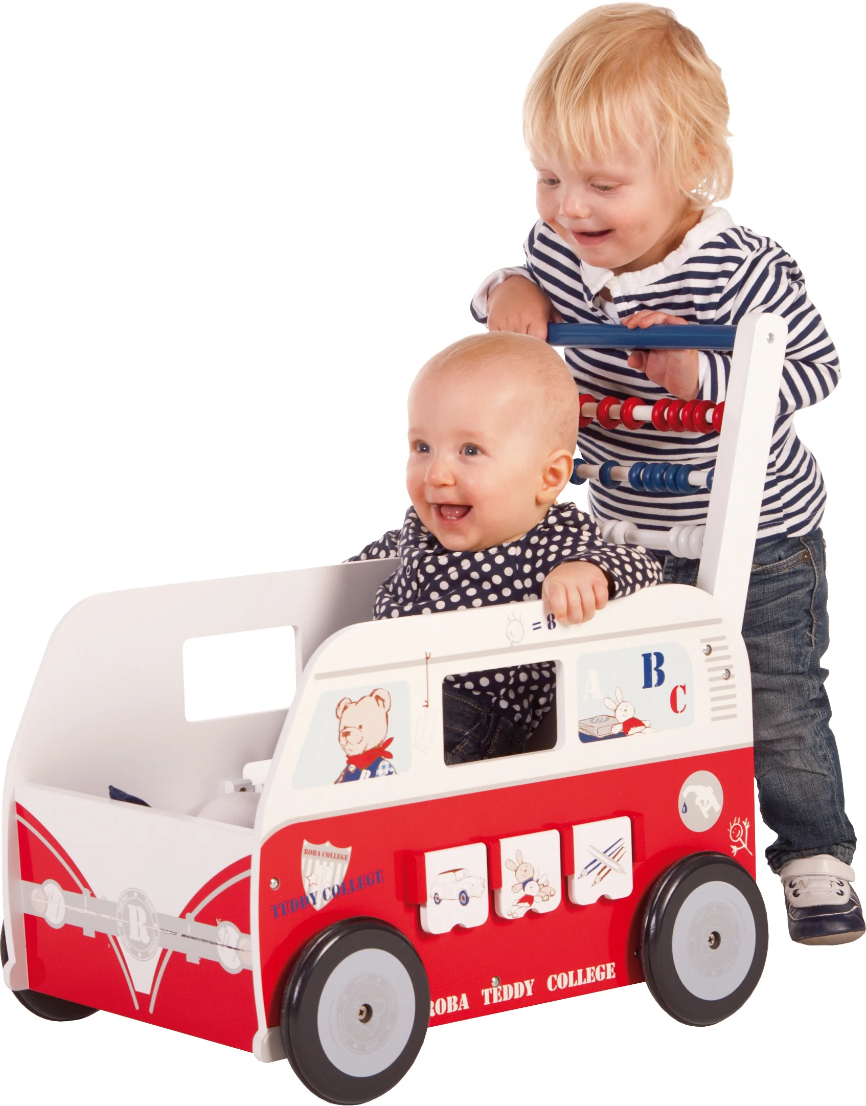 Teddybus 'Teddy College' weiß lackiert, inkl. Kissen, Decke & Spielfunktionen - Image 3