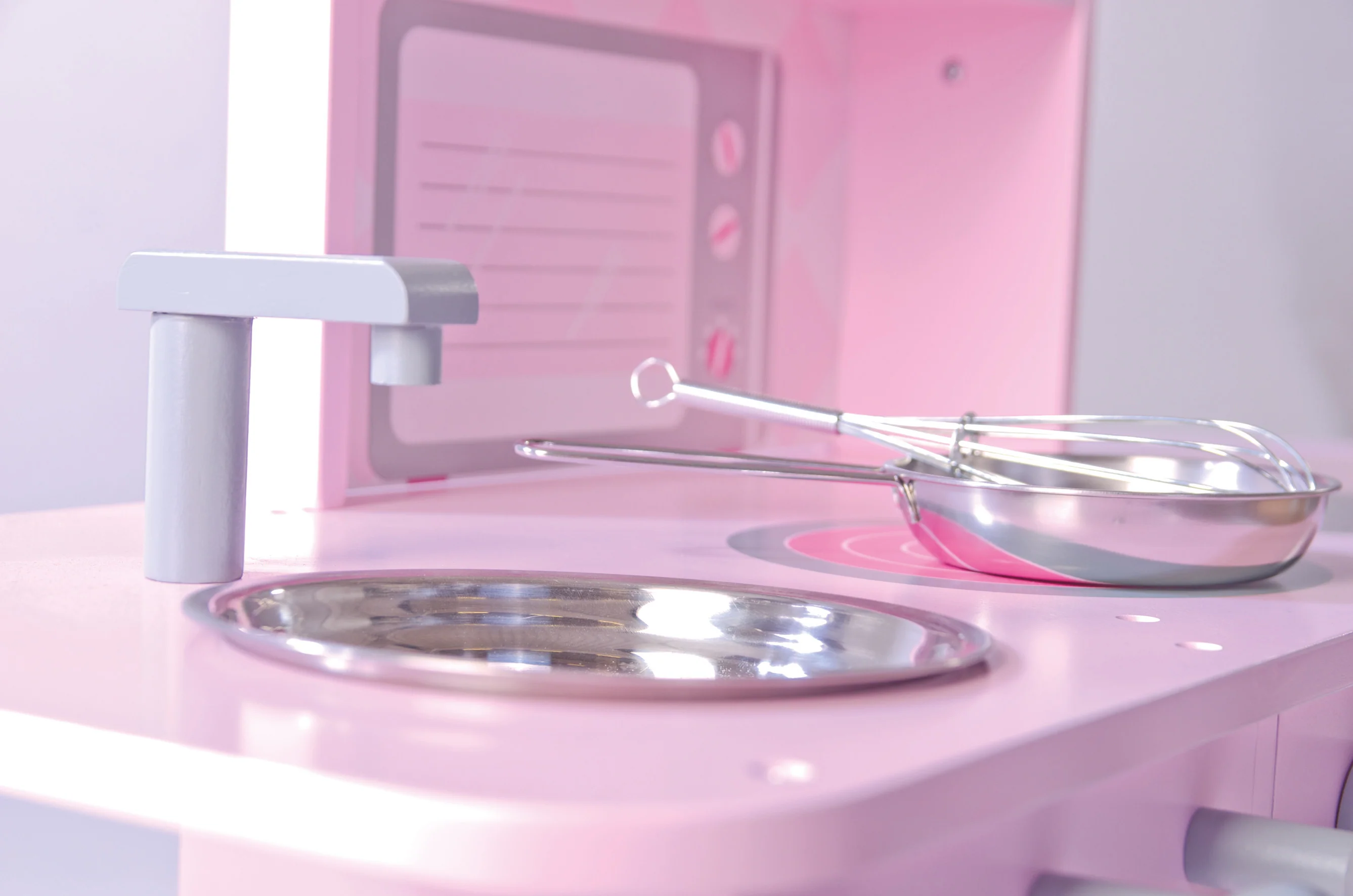 Spielküche rosa, Kinderküche mit Herd, Spüle, Wasserhahn & Regal inkl. Zubehör - Image 5